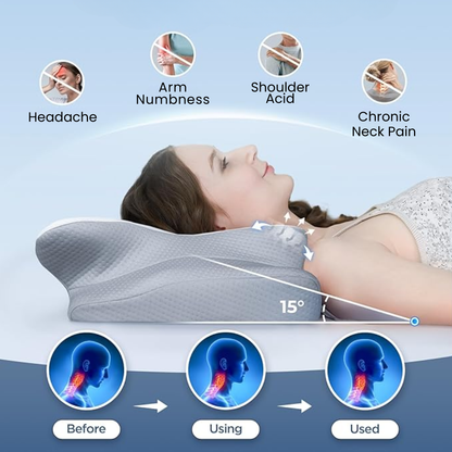 Ergonomic Memory Foam Anti-Snore Pillow