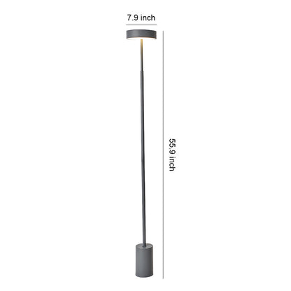 Modern minimalist LED petite floor lamp with sleek black cylindrical design perfect for contemporary interior lighting applications