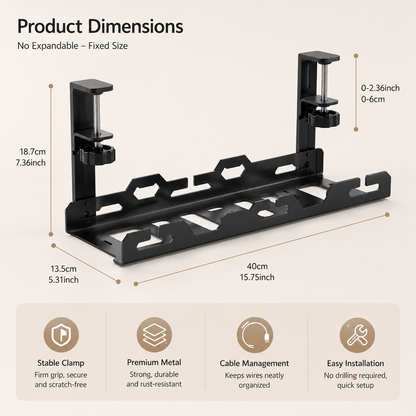 Telescopic Desk Cable Management Tray