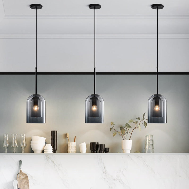Mica Mid-Century Double Glass Pendant