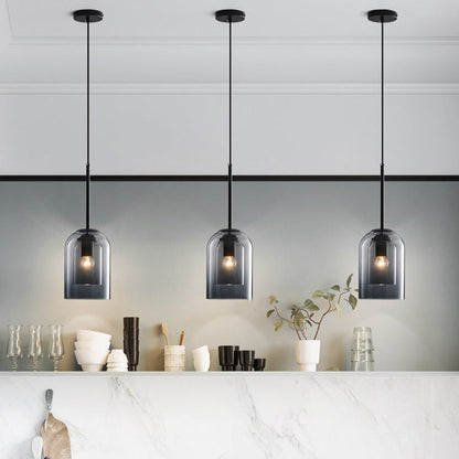 Mica Mid-Century Double Glass Pendant
