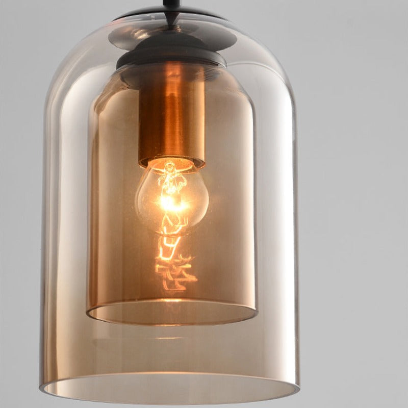 Mica Mid-Century Double Glass Pendant