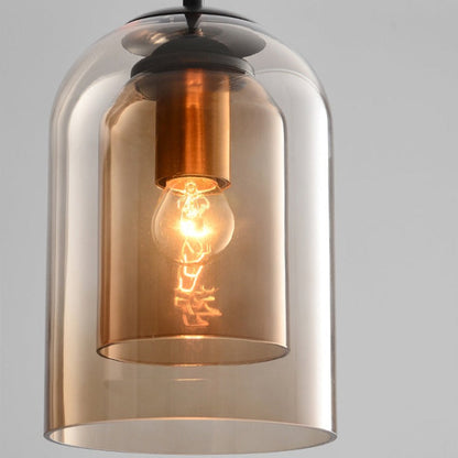 Mica Mid-Century Double Glass Pendant