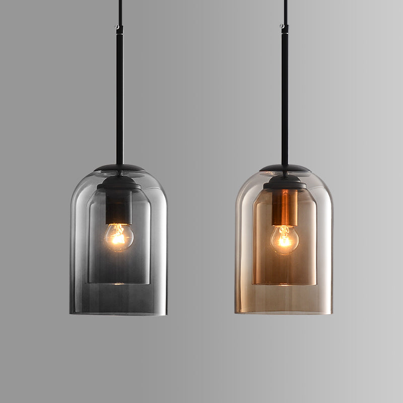 Mica Mid-Century Double Glass Pendant