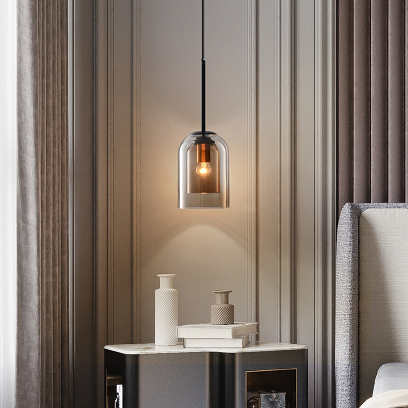 Mica Mid-Century Double Glass Pendant