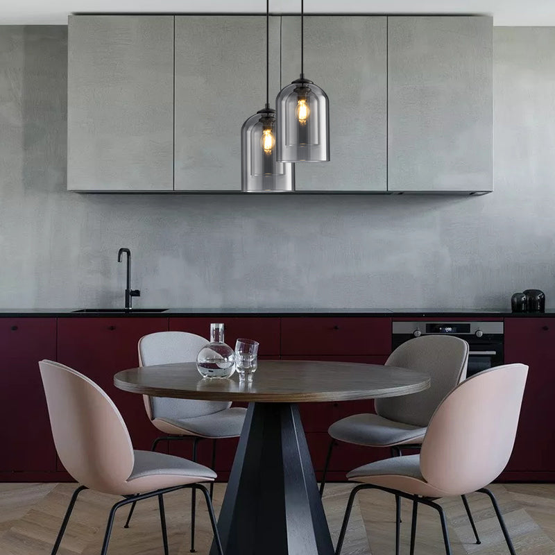 Mica Mid-Century Double Glass Pendant