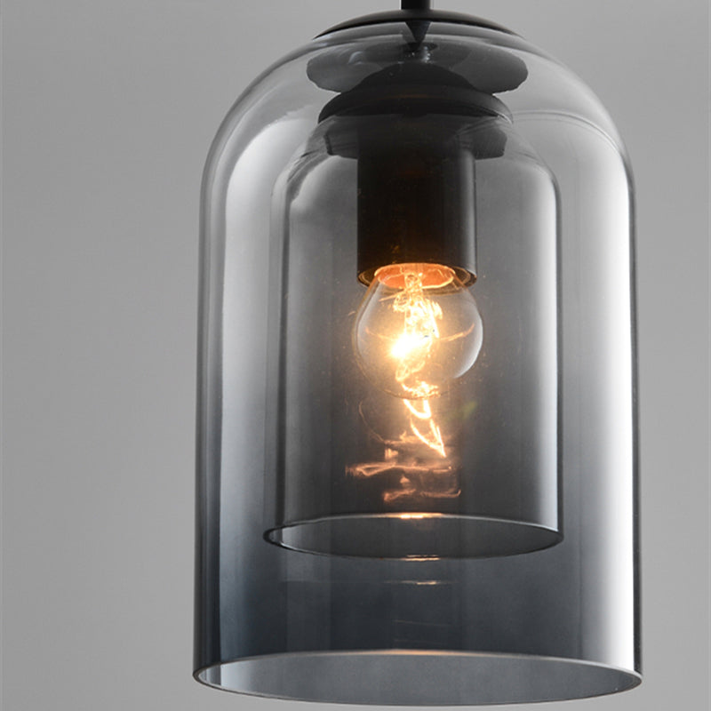 Mica Mid-Century Double Glass Pendant