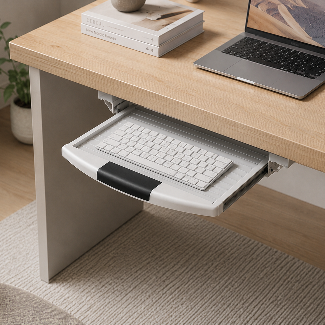 Under-Desk Pull-Out Keyboard Tray