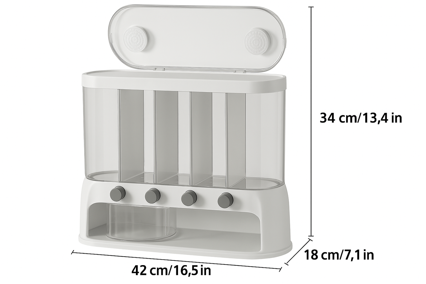 5-Compartment Airtight Pantry Organiser
