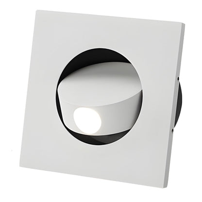 Square white recessed led reading lamp with soft warm reading illumination.