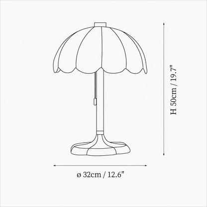 Modern Fabric Shade and Wooden Base Table Lamp