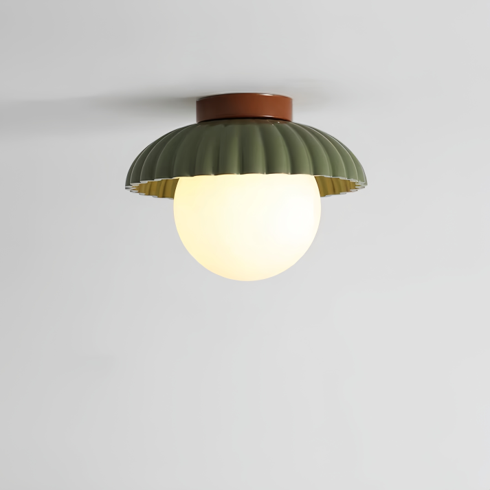 Iron & Frosted Glass Hallway Light