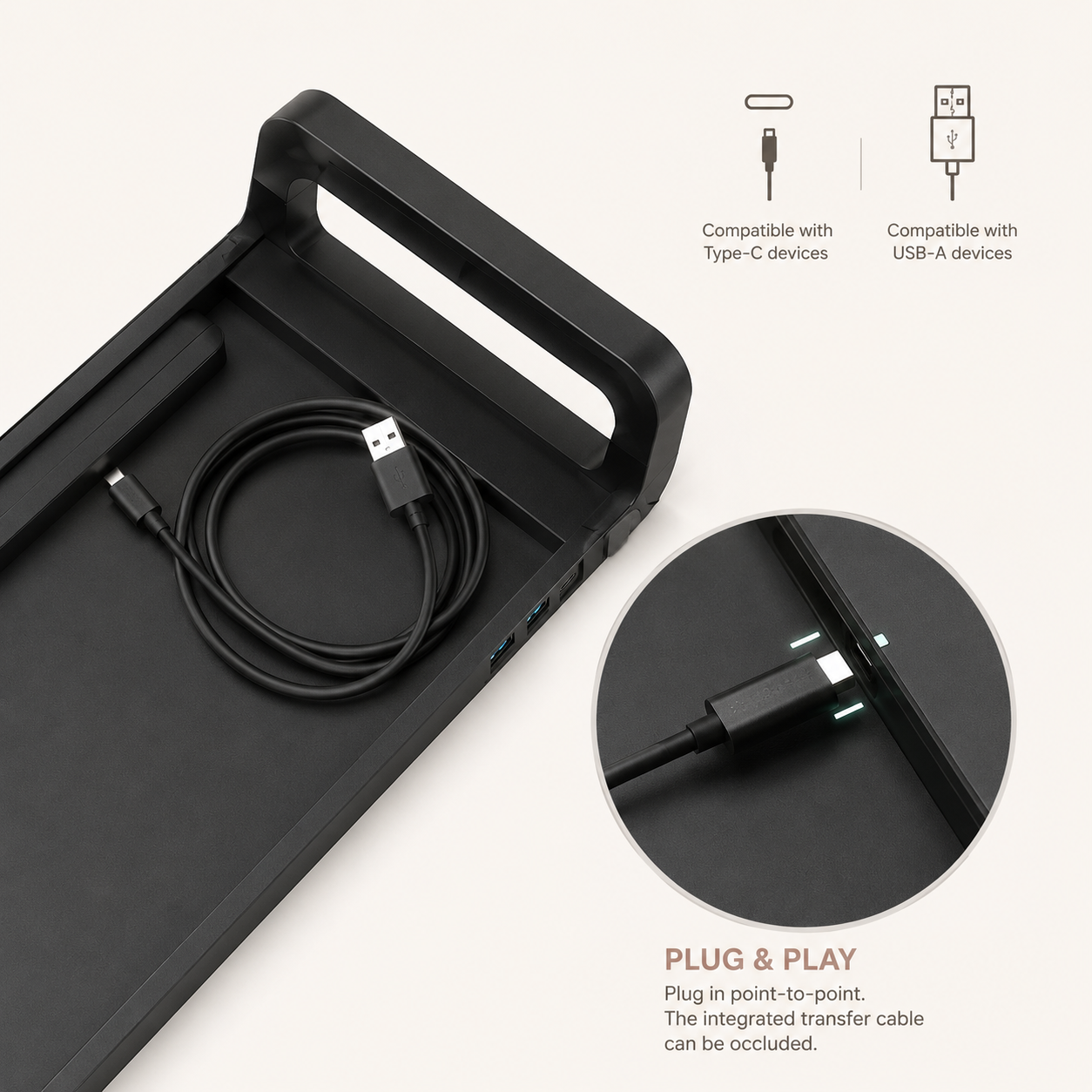 Aluminum Desk Riser with USB 3.0 Hub