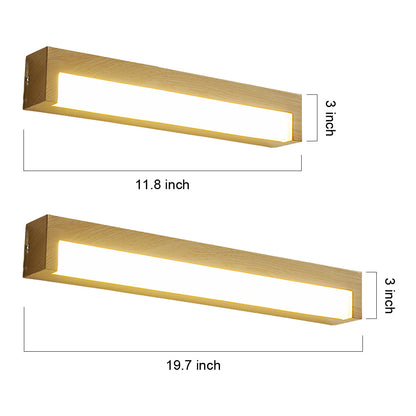 Technical specifications for wall mounted led lights showing different size options and dimensions